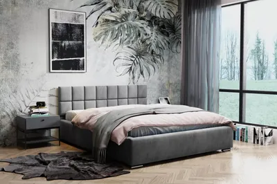 Obrázek produktu pro Čalouněná postel 180x200 RICARDINA 2 s prošívaným čelem - šedá