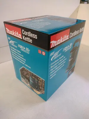 Produktbild von Makita  DKT360Z  Akku-Wasserkocher 2x18V (blau/schwarz, 0,8 Liter)