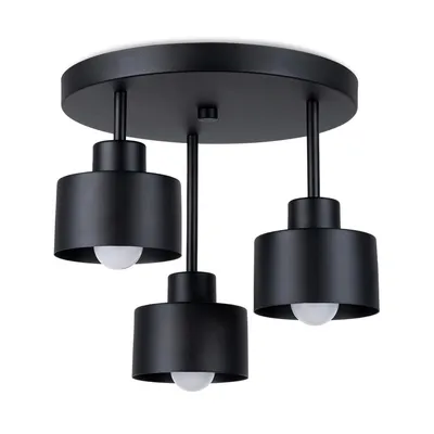 Obrázok produktu pre Stropné svietidlo SAVAR 3 čierne 3xE27 15W oceľ 29x32x32cm Sollux Lighting