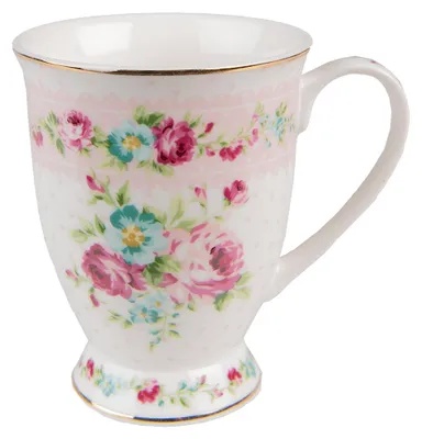 Obrázok produktu pre Hrnček Clayre & Eef 300 ml biely ružový porcelán kvety