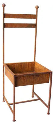 Produktbild von Stuhl zum bepflanzen Edelrost Blumenständer Pflanzgefäß Gartendeko 114cm