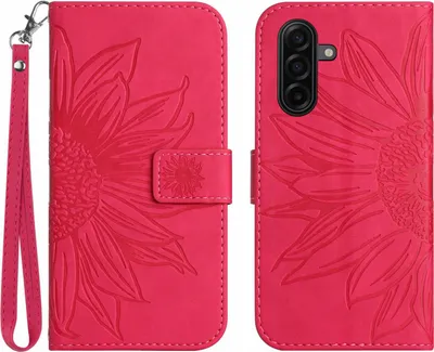 Produktbild von Samsung Galaxy A57 Hülle - Coverup Sonnenblume Klapphülle mit Schlüsselband - Pink