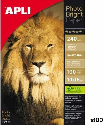Obrázok produktu pre APLI 10953, 240 g/m², 10x15 cm, Biela, 100 listy, 100 mm