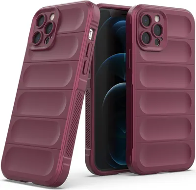 Produktbild von iPhone 12 Pro Hülle, Weich TPU Silikon Stossfest Anti-rutsch Schutzhülle für iPhone 12 Pro bordeaux