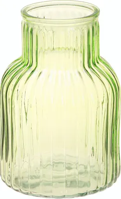 Produktbild von Retro Glasvase mit Rillendesign für stilvolle Tischdekoration