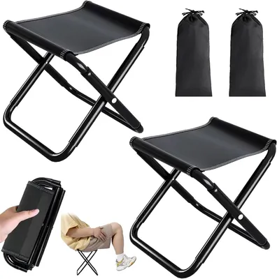 Obrázok produktu pre Kempingová stolička 2 ks, 30 cm, pre kempovanie, skladacia, prenosná