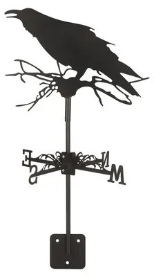 Eisen-Windfahne mit Krähenmotiv, rostbeständig, 502 g