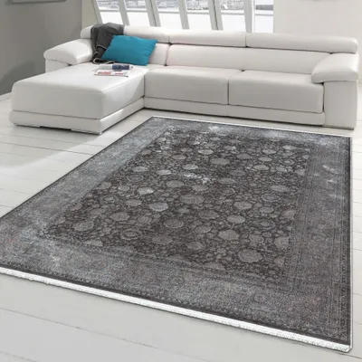 Produktbild von Orientalischer Teppich mit Blumen Ornamenten in grau blau Größe - 200 x 290 cm