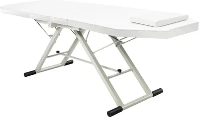 Immagine prodotto di Lettino da massaggio in 3 parti - Lettino da trattamento pieghevole e trasportabile - Cuscino rimovibile - 180×60×60 cm - Portata 200–250 kg - Dimensioni da chiuso 91×60×20 cm - Bianco