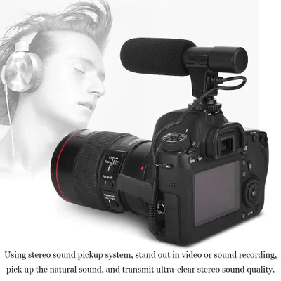 Obrázek produktu pro Mikrofon, Stereofonní mikrofon, Profesionální mikrofon, Mini mikrofon, Mikrofon pro nahrávání videa, Mikrofon pro kameru
