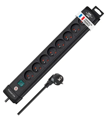 Produktbild von Brennenstuhl Premium Plus Extender 8 fach mit Schalter 3 m, schwarz, 1156001068