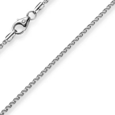Produktbild von 1,5mm Zopfkette Kette Collier aus 585 Gold Weißgold Goldkette 55cm Uni