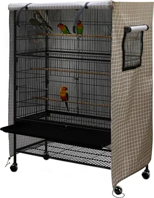 Produktbild von Abdeckung für Vogelkäfig, 97 x 60 x 130cm Wasserdichte Große Vogelkäfigabdeckung, Waschbar Papageienkäfigabdeckung, Winddichte staubdichte Nachtabdeckung für Papageienkäfig