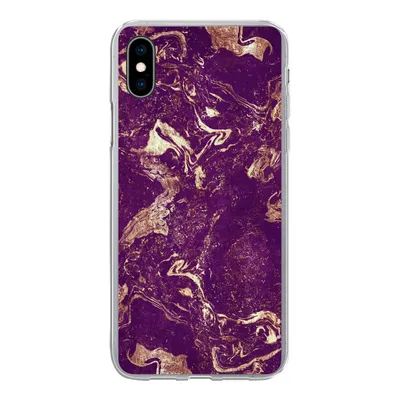 Produktbild von MuchoWow® Handyhülle Schutzhülle Hülle für iPhone Xs Naturstein - Kalkstein - Gold Silikon Softcase Handy Hülle - Handytasche