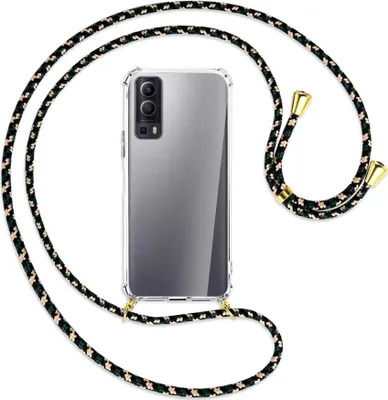 Produktbild von Handykette Backcover-Schutzhülle mit Band (Metall goldfarben) für vivo Y52 5G / Y72 5G / vivo iQOO Z3 - camouflage