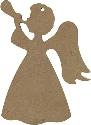 Produktbild von Musikalischer Engel aus MDF-Holz zum Verzieren - 14 x 11 cm