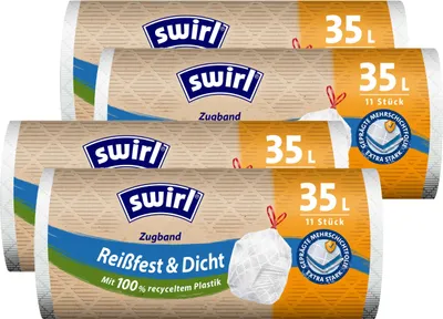 Produktbild von 4x Swirl Zugband Müllbeutel 35L ( 11 stk./ Rolle )