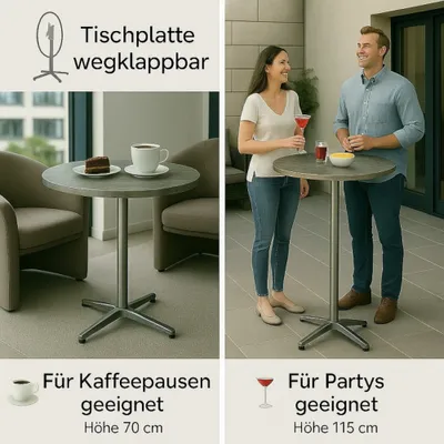 Produktbild von Stehtisch COAL Bistrotisch Partytisch klappbar Gartentisch höhenverstellbar