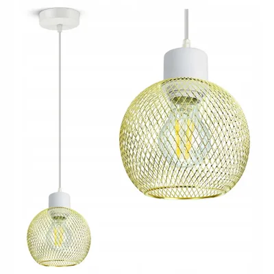 Produktbild von LUXOLAR Pendelleuchten E27 60 W mit Netz Gold-Weiß - Deckenlampe für Wohnzimmer, Küchen
