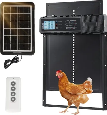 Produktbild von Automatische Hühnerstalltür, langlebiges Aluminium, flexible Betriebsmodi, schwarz