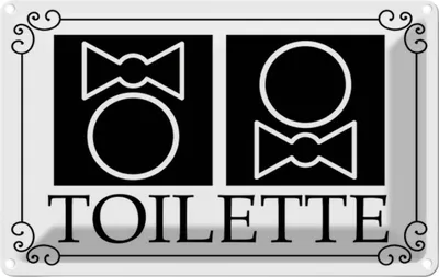 Produktbild von vianmo Blechschild 12x18 cm WC Piktogramm Toilette Warnschild Hinweisschild Sicherheit Vorsicht