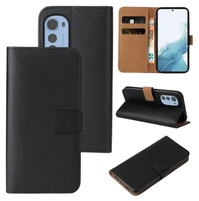 Produktbild von Handy Hülle für Motorola Moto E32s Klapphülle Bookcase Flip Cover Handy Tasche Etui Farbe: Schwarz