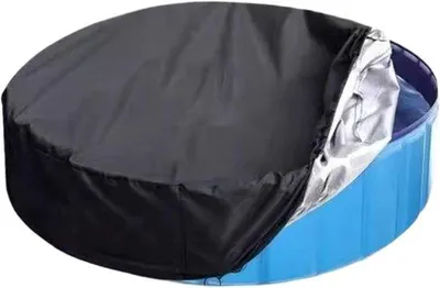 Productafbeelding van Zwembadafdekking - Poolcover Ronde - Zwembad Beschermen - Trekkoord - 190x30cm - Zwart