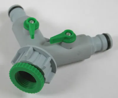 Produktbild von Wasserverteiler 2-Wege 1/2' und 3/4' Wasserhahnanschluss mit 2 Absperrventilen