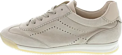 Produktbild von Gabor 8343212 Sneaker, Damen, Leder, Beige, sportlicher Schnürer, G-Weite - Damenschuhe Sneaker, Beige, leder (samtchev./fold lack)