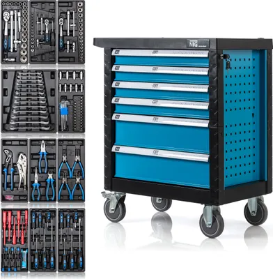Produktbild von Werkzeugwagen inkl. Werkzeug 220 Teile - 6 Schubladen 4 von mit Werkzeug