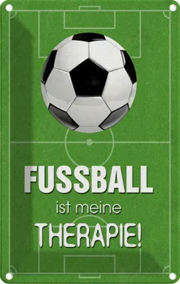 Produktbild von vianmo Blechschild 18x12 cm Fussball ist meine Therapie Sport Hobby