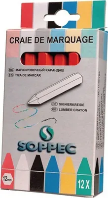Produktbild von Markierkreide rot unpapiert 12 St./Schachtel SOPPEC