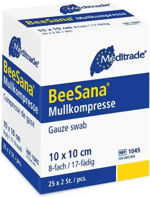 Produktbild von Meditrade BeeSana® Mullkompresse, steril - 25 x 2 Stück
