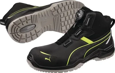 Zdjęcie produktu dla Buty ochronne Krypton green mid disc S3S, rozmiar 46, szerokość 11, czarno-zielone, S3S, ESD, FO, SR, EN ISO 20345:2022+A1:2024
