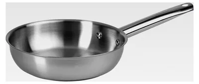 Produktbild von Edelstahlpfanne | Wok | Bratpfanne | unbeschichtet | Induktion & backofengeeignet | Ø 20 cm