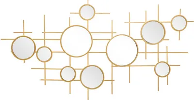 Image de Composition murale en métal et miroirs, 117 x 61 cm