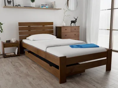 Obrázek produktu pro Postel PARIS zvýšená 90 x 200 cm, dub Rošt: Bez roštu, Matrace: Matrace Somnia 17 cm