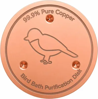 Imagen del producto de Limpiador para bebederos de pájaros, disco de cobre con un 99,99% de pureza, mantiene el agua limpia hasta por 14 días, ideal para bebederos de aves
