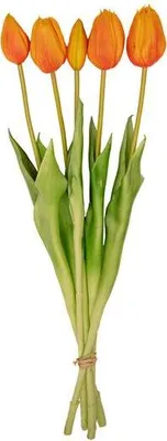 Produktbild von Orange Tulip Strauß - 5 Stück - Sztuczne tulipany - 42 cm