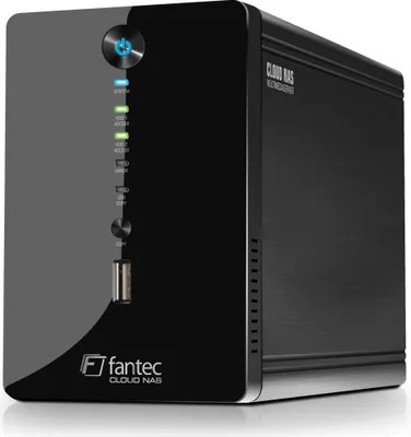 Produktbild von Fantec Cloud NAS HomeServer, SATA, 3.5 Zoll, 0, 1, 480 Mbit/s, 1 Lüfter, 48 W