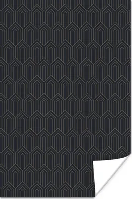 Produktbild von MuchoWow® Poster Geometrie - Art deco - Gold - Schwarz 40x60 cm - Plakate für die Wand - Poster Babyzimmer