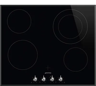 Produktbild von Smeg SE364ETBM Elektro-Kochfeld, Glaskeramik, 60 cm Breite, 4 Kochstellen