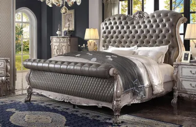Image de Lit double Lits Hôtel 180x200 Meubles italiens Luxe Baroque Chambre à coucher