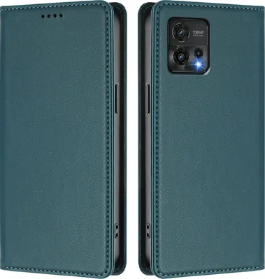 Produktbild von Handyhülle für Motorola Moto G72, Kunstleder Klapphülle Stoßfeste Magnetische Hülle mit Ständer Grün
