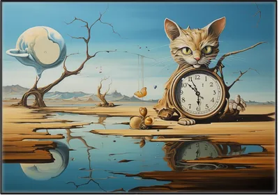 Produktbild von Wallario Wandbild Bewacher der Zeit, Größe: 70,30 x 100,30 cm, Poster mit schwarzem Aluminiumrahmen