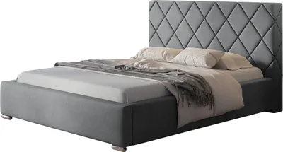 Produktbild von Polsterbett Málaga mit Kopfteil, 140x200 cm, Doppelbett mit Bettkasten und Lattenrost aus Holz, Velourstoff Beige
