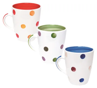 Produktbild von Excelsa Set mit 6 Tassen Pois Keramik 12x10,5x9 cm bunt