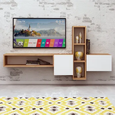 Immagine prodotto di Skye Decor, Kumkuat- KumkuatMDD, color rovere,,bianco, mobili TV, 70x160x35 cm, 100% pannello di particelle rivestito in melammina