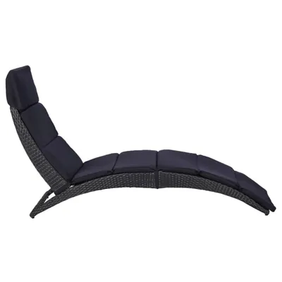 Immagine prodotto di Lettino Prendisole con Cuscino in Polyrattan Nero