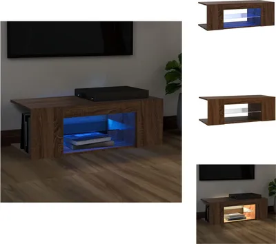 Immagine prodotto di mobile TV vidaXL con luci LED look rovere marrone 90x39x30 cm - Mobili TV